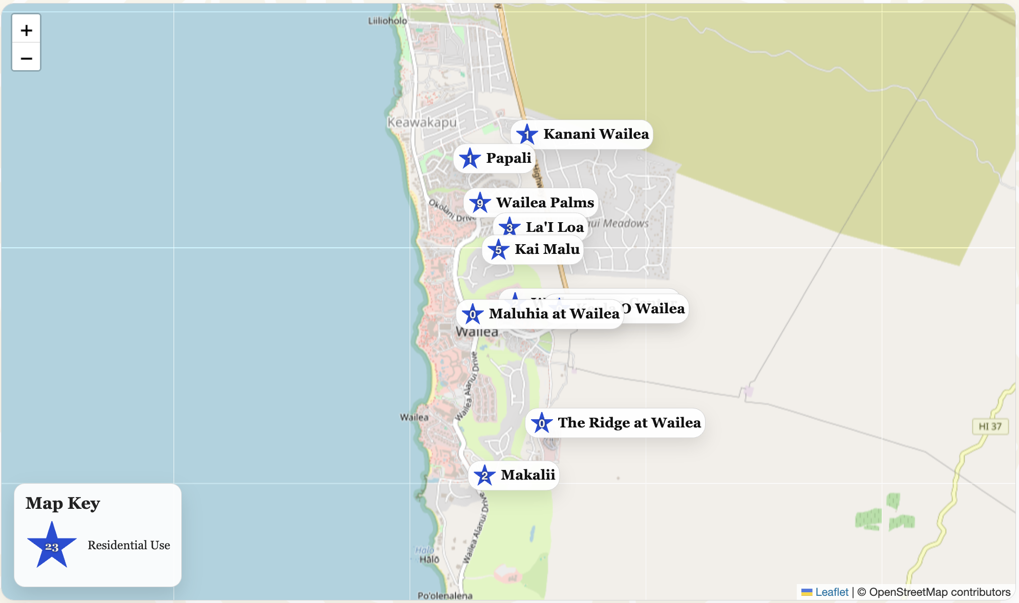 Open the Wailea Residential-Use Condos interactive map